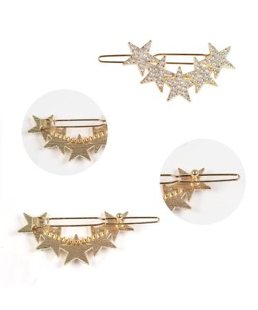 8 Pcs Rhinestone Star Hair Clips - Fashion Hair Barrettes for Women and Girls - Buy Online on GoSupps.com