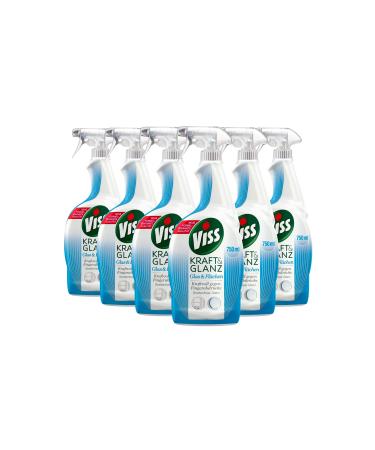 Viss Kraft & Glanz Reinigungsspray Glas & Fl chen f r perfekten Glanz wasserabweisende Technologie 6Pack 6 x 750 ml