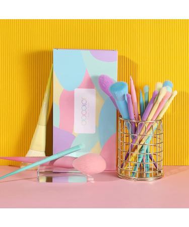 Docolor 17-Piece Rainbow Makeup Brush Set - Premium Gift for Foundation, Blending, and Eyeshadow - Dream of Color Collection - Buy Online on GoSupps.com