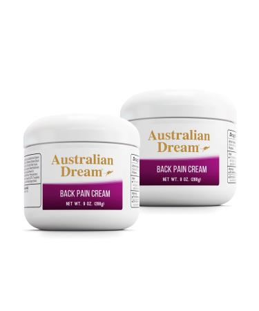 Australian Dream Back Pain Cream - Soothing Non-Greasy Muscle Pain Relief Cream - Good for Neck Back Body or Muscle Aches - 9 oz Jars (2 Pack)
