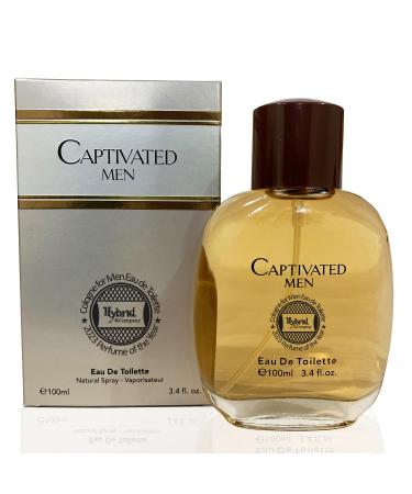 Hybrid & Company Captivated for Men Eau De Toilette Natural Spray Masculine Scent 3.4 Fl Oz Captivated 3.4 Fl Oz (Pack of 1)