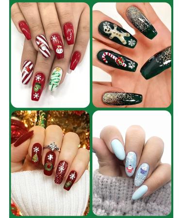24 Grid Christmas Nail Art Stickers Decals Nail Art Supplies Christmas Santa Elk Flash Snow Deer Wood Pulp 3D Nail Art Decorations Accessories Christmas Nail Sequins - Buy Online on GoSupps.com