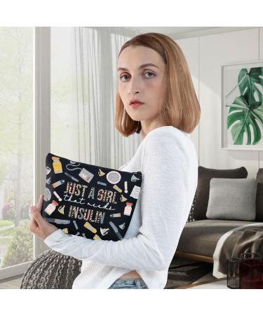 Diabetes Insulin Makeup Bag - Diabetes Awareness Gift for Girls - Zipper Pouch Cosmetic Bag for Diabetic Supplies - Buy Online on GoSupps.com