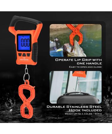 KastKing Fish Scale  WideView Floating Waterproof Digital Scale  2.5 Large LCD Display  110lb Capacity  Multi-Mode Pound/Ounces & Kilograms  Stores up to 9 Weights  Fishing Gifts for Men B: Orange combo - Buy Online on GoSupps.com