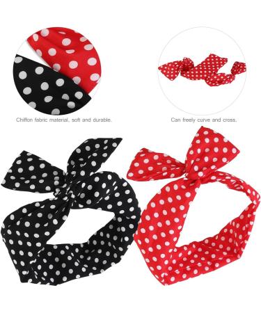 2 Pieces Women s Chiffon Head Wrap - Polka Dot & Paisley Elastic Stretch Headbands for Girls & Ladies - Stylish Hair Accessories - Buy Online on GoSupps.com