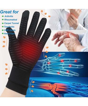 Shop Copper Arthritis Gloves for Carpal Tunnel Relief | Full Finger Compression Gloves for Pain & Swelling - Touchscreen Tips (Medium - Buy Online on GoSupps.com