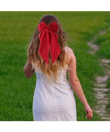 Big Hair Bows Bow Hair Clips Multifunctional Hair Ribbon Bow Clips with Spring Metal Hair Clip Hair Bows for Women Girls Birthdays Day Wine Red - Buy Online on GoSupps.com