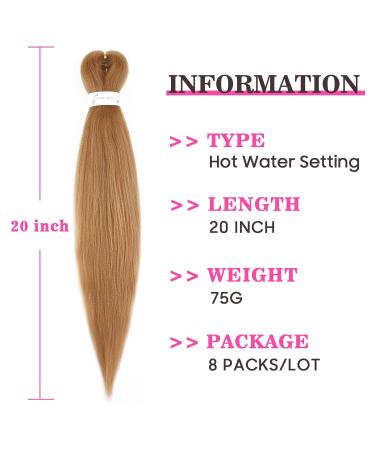 8 Bundle Pre-Stretched Lichen Hair Extensions - Professional Yaki Crochet Twist Braids - 50cm Coffee Brown - 20inch - 8 Packs/Lot - Buy Online on GoSupps.com