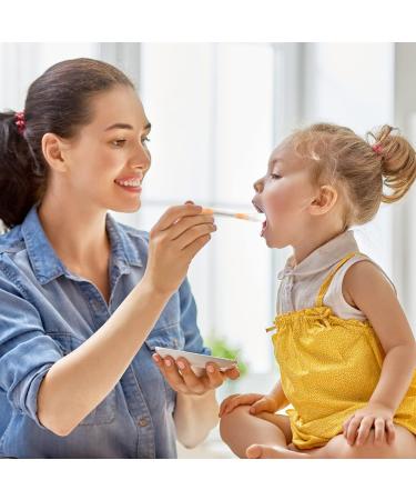 Vicloon Self-Feeding Weaning Spoons 2pcs - Easy Grip Silicone Baby Cutlery Set in Pink-Orange | BPA Free, Reusable Utensils for Toddlers - Buy Online on GoSupps.com