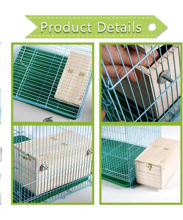 PINVNBY XL Parakeet Nesting Box for Parrots - Wood Breeding House for Lovebirds, Cockatoos, Budgies, Finches, Canaries, and Medium-Sized Birds - 13.4x6.9x7.7inches - Buy Online on GoSupps.com