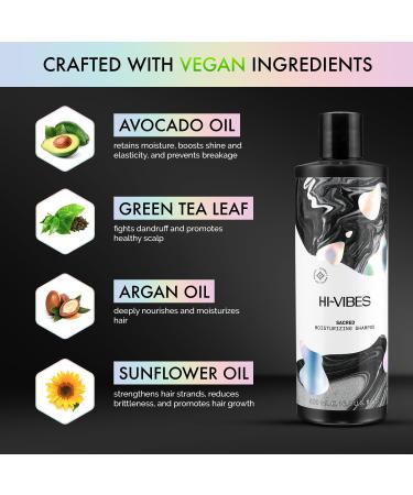 MOEHAIR Hi-Vibes Argan Oil Moisturizing Shampoo | Vegan Paraben & Sulfate Free | Hydrates Nourishes & Repairs Hair | Infused with Sunflower & Avocado Oil | 16.9 Oz - Buy Online on GoSupps.com