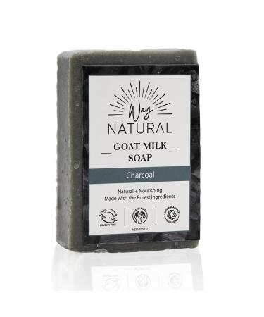 Way Natural Goat Milk Soap  Charcoal - Moisturizing  Nourishing  Hand or Body Soap Bar - Artisan  Natural Bar Soap for Men and Women - Goat Soap  Handmade Organic Soap Bar - Goats Milk Soap Made in USA - Charcoal Soap 1 ...