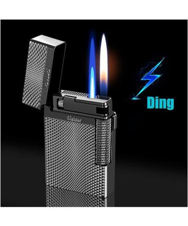 2024 Metal Dual Flame Butane Torch Lighter Windproof Dual Flame Adjustable Flame Lighter Retro Side Slide Grinding Wheel Lighter Metal Flip Top Lighter for Candle Camping (Butane Not Included)(Gold - Buy Online on GoSupps.com
