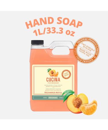 Cucina Fruits & Passion Peach and Mandarin Hand Soap 33.8 fl oz Refill Made in Canada - 2 Pack - Buy Online on GoSupps.com