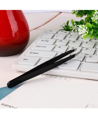 Black Pink Eyebrow Tweezer Stainless Steel Clips Makeup Tool Slanted Puller for Easy Use Beauty Tool - Buy Online on GoSupps.com