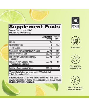Dr. Mercola Pure Power Electrolytes - Supports Hydration & Muscle Function - Magnesium & Potassium Blend - 0 g Sugar per Serving - Lemon Lime - 30 Packets - Buy Online on GoSupps.com