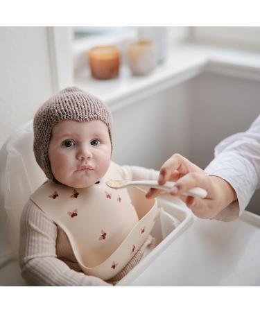 Mushie Silicone Baby Feeding Spoons - Set of 2 | Food Grade Silicone | Dishwasher Safe | Blush/Shifting Sand - Buy Online on GoSupps.com