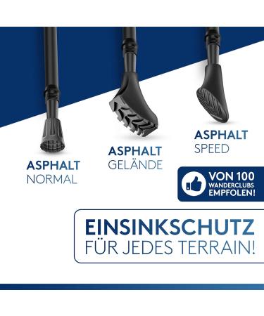 Alps Bears Hiking Sticks Set 14 Pieces - Professional Attachments for Nordic Walking & Trekking - Rubber Buffer Pads for Asphalt Gravel & Mountain Trails - Buy Online on GoSupps.com