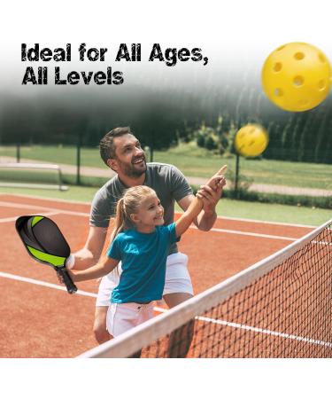 Gonex Pickleball Paddles Set - USAPA Approved Graphite Paddle with Comfort Grip, 2 Paddles, 4 Balls, Portable Carry Bag - Green - Buy Online on GoSupps.com