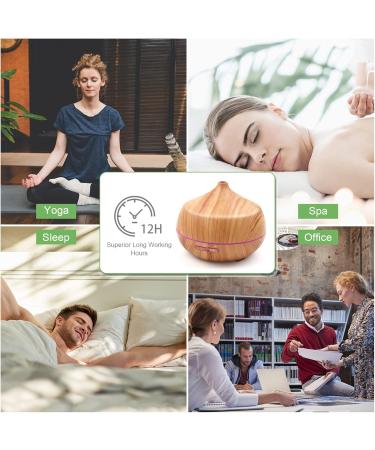 Aroma Diffuser with Essential Oils - 400ml Ultrasonic Aromatherapy Humidifier with Color Light & Timer for Bedroom Apartment & Office - Yellow - Buy Online on GoSupps.com