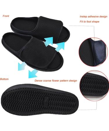 Unisex Open Toe Diabetic Shoes | Extra Wide Arthritis & Edema Footwear | Medical Cast Shoes for Swollen Feet - Black Medium - Buy Online on GoSupps.com