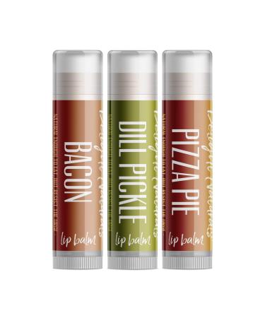 Delight Naturals Weird Flavor Fun Lip Balm Set - Dill Pickle Pizza and Bacon 0.15 Ounce (Pack of 3) - Buy Online on GoSupps.com