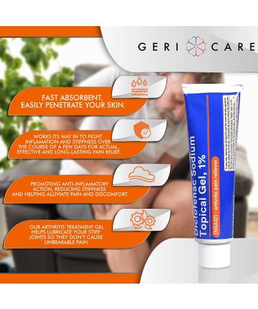 GeriCare Extra-Strength Diclofenac Sodium Gel 1% for Arthritis Pain | Topical Relief for Hand, Wrist, Elbow, Foot, Ankle, Knee | Anti-Inflammatory Treatment - 3.53oz - Buy Online on GoSupps.com