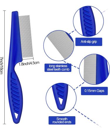 Pet Flea Comb for Cat Dog 3 PCS Fine Tooth Comb Grooming Set Tear Stain Remover for Cat Dog Pets Float Hair Tear Marks Tick Removal Tool - Buy Online on GoSupps.com