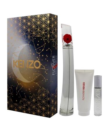 Kenzo Flower for Women - 3 Pc Gift Set 3.3oz EDP Spray (Refillable) 0.3oz EDP Spray (Refillable) 2.5oz Body Milk 6.1 Fl Oz (Pack of 1) - Buy Online on GoSupps.com
