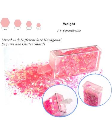 10 Color Festival Glitter Eye Body Glitter Glow in The Dark Luminous Hexagons Chunky Glitter for Acrylic Nail Hair Face Resin Art Crafts Glitter Flakes Makeup Artist for Cosmetic Festive Decoration - Buy Online on GoSupps.com