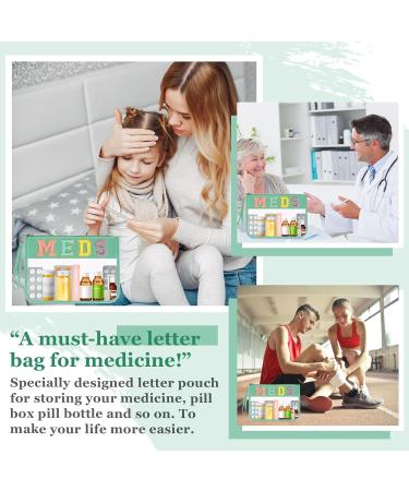 Chenille Letter Bag Clear MEDS Makeup Pouch - Waterproof Travel Organizer for Pills & Medicine | Preppy Zipper Pouch with Wristlet (A-MEDS-Green - Buy Online on GoSupps.com