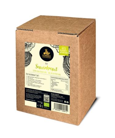 Klimmek Premium - Organic Sauerkraut Juice - 100% direct juice - without salt - lactic acid fermented - 3 L Bag in Box