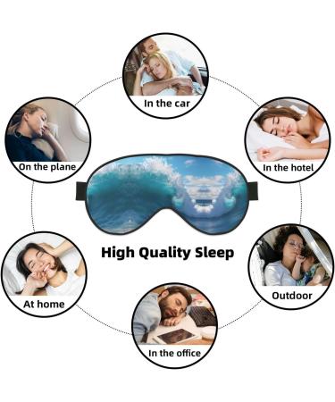 Ocean Sea Wave Print Unisex Eye Mask | Soft Comfortable Light-Blocking Sleep Mask - Buy Online on GoSupps.com