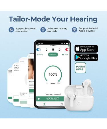 Maihear 2-in-1 Bluetooth Hearing Aids for Seniors - Digital Sound Amplifiers with Noise Cancelling Technology | Rechargeable & APP Controlled | 1 Pair X808-w - Buy Online on GoSupps.com