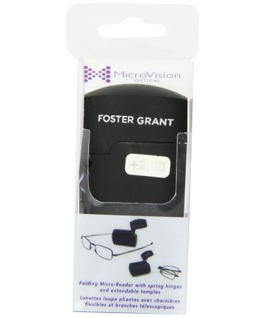 Foster Grant MicroVision Gideon Compact Reading Glasses +2.00 B07f28q19g +2.00