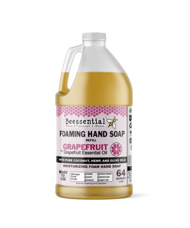 Beessential All Natural Foaming Hand Soap Refill Bulk  64 oz Grapefruit | Made with Moisturizing Aloe & Honey - Made in the USA