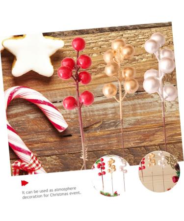 ABOOFAN 60 Pcs Christmas Fruit Christmas Decorations Christmas Holly Berries Christmas Berry Stems Winter Light House Decorations for Home Christmas Tree Fake Berry Foam Red Fruit Wreath Redx3pcs 17x3cmx3pcs - Buy Online on GoSupps.com