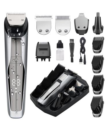 Beard Trimmer for Men Professional Cordless, HOMSOR Mens Beard Trimmer Kit, Electric Hair Trimmer Beard Clippers Mustache Trimmer for Body Nose Ear Facial Trimmer Grooming Kit Waterproof Rechargeable