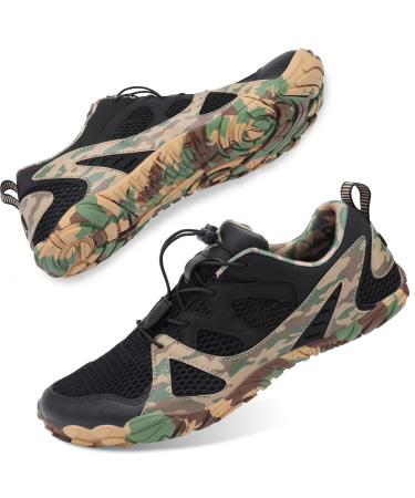 Lefflow Womens Hiking Water Shoes Mens Barefoot Workout Shoes Quick Dry Outdoor Walking Running Sneakers 9 Women/7.5 Men Camouflage