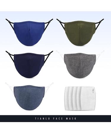 Breathable Face Mask with Nose Wire & Adjustable Ear Loops - 5 Pcs Reusable 3-Ply (Fashion Style) - Buy Online on GoSupps.com