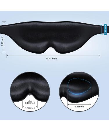 3D Sleep Eye Mask for Men Women - 100% Light Blocking Blindfold for Sleep, Travel, Nap, Shift Work - Black - Buy Online on GoSupps.com