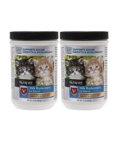 Nutri-Vet Milk Replacement for Kittens with Probiotics, 12-Ounce Pack of 2
