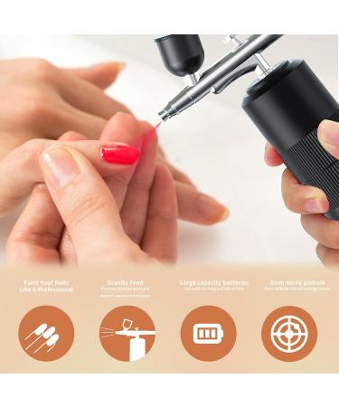 QUR 1 Set Black Oxygen Injector Protable Airbrush for Nails Art Paint Air Compressor Nano Fog Mist Spray Manicure DIY Cake Sprayer - Buy Online on GoSupps.com