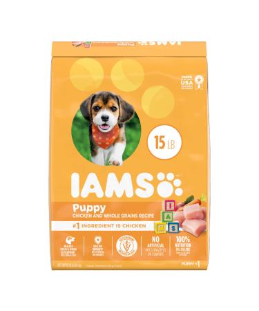 Iams Puppy Dry Dog Food, Chicken, All Breed Sizes Medium Breed 15 Pound (Pack of 1)