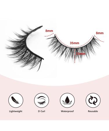 VANREAL Fake Eyelashes Natural Look Cat Eye - 13mm D Cur Wispy Faux Mink Lashes, 5 Pairs - Buy Online on GoSupps.com