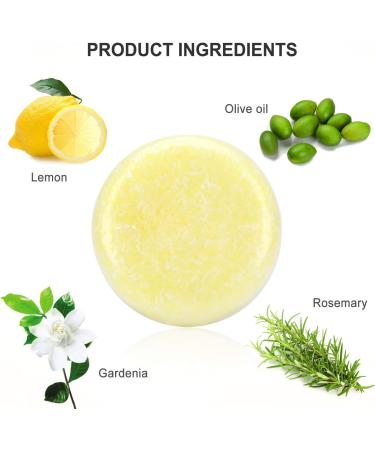 PHOGARY 2PCS Hair Shampoo Bar Hair Soap Natural Plant Essence Scented Shampoo for Dry and Damaged Hair - 3.88 oz (Rosemary + Lemon) - Buy Online on GoSupps.com