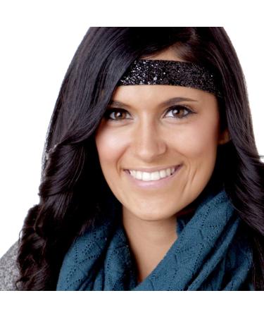 Shop Hipsy Adjustable Wide Headband Gift Pack - Bling Glitter Black/Rose Gold/Gunmetal | Stylish & Comfortable for Ladies - Buy Online on GoSupps.com