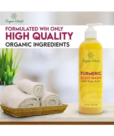 Turmeric Kojic Acid Body Wash | Skin Brightening Shower Gel - 16 fl oz | Moisturizing with Shea Butter & Aloe Vera - Dark Spot Remover - Buy Online on GoSupps.com
