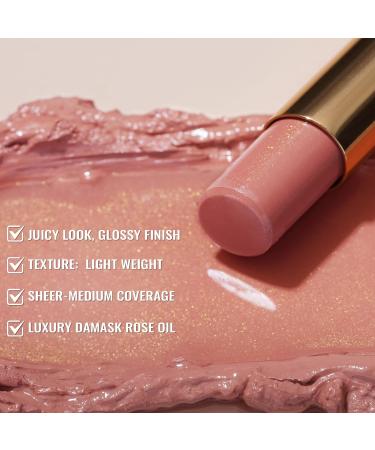 Oulac Nude Peach Lipstick - Moisture Shine Hydrating Lipstick & Tinted Lip Balm - Buy Online on GoSupps.com