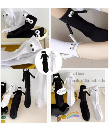AYGJKIE Magnetic Suction Funny Couple Holding Hands Socks - Black 35-43 | 2 Styles 3D Doll Couple Socks - Buy Online on GoSupps.com